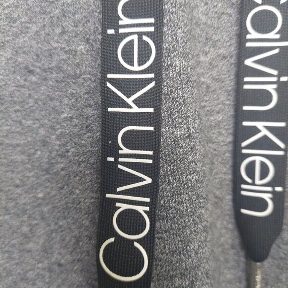 Calvin Klein Women's Gray Cut Off Hoodie Sweatshirt Size XXL Cozy - Picture 6 of 11